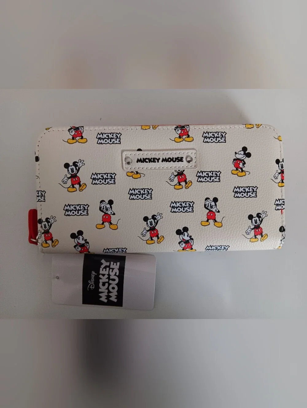 Disney Mickey Mouse Cream Allover Print Zip Around Wallet
